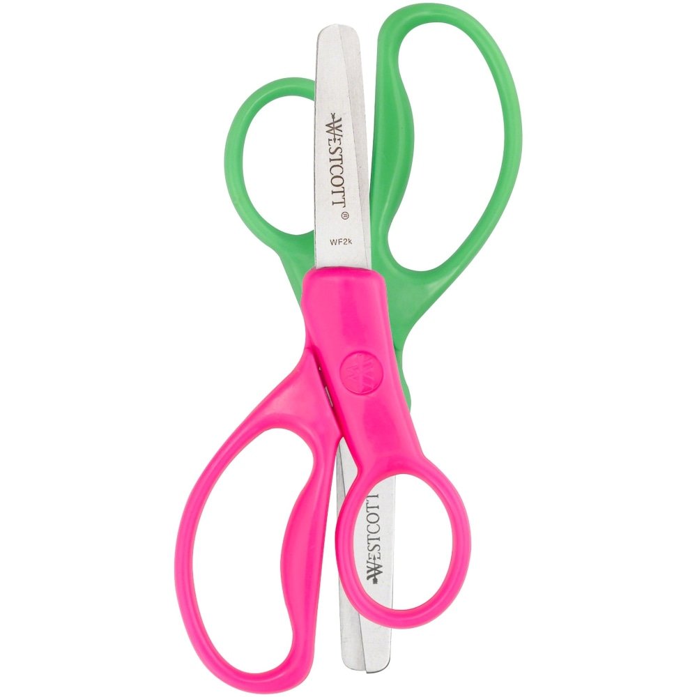 Westcott Hard Handle Kids Value Scissors, 5", Pointed, Assorted Colors, Pack Of 2 (ODFN2480283) - Image 2