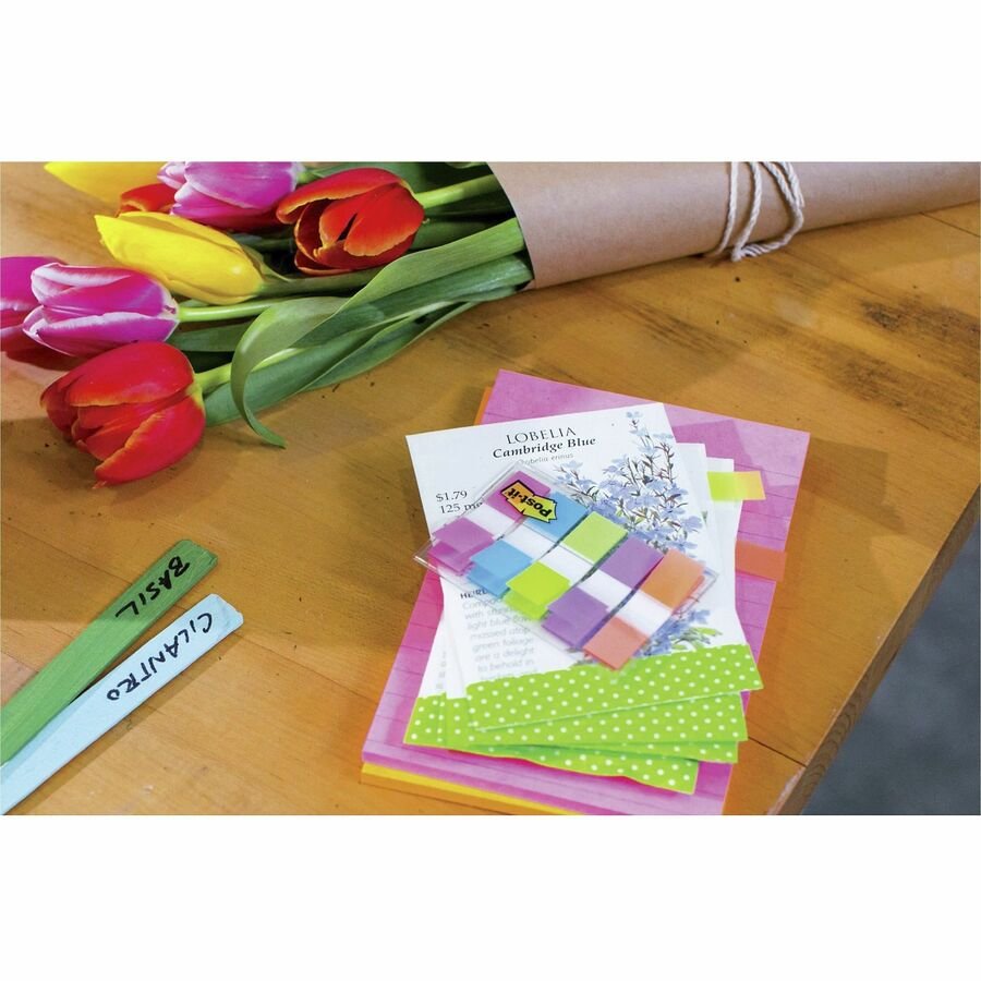 Post-it Notes Flags, 1/2" x 1-7/10", Assorted Bright Colors, 20 Flags Per Pad, Pack Of 5 Pads (MMM6835CB2) - Image 5
