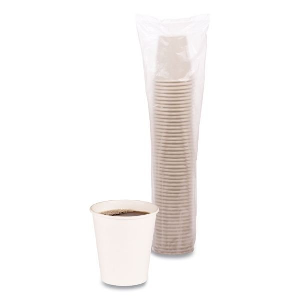 Boardwalk Paper Hot Cups, 10 oz, White, 50/Sleeve, 20 Sleeves/Carton (BWKWHT10HCUP)