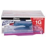 Ziploc Double Zipper Storage Bags, Triple System Seal, Gallon, 10.56" x 10.75", Clear, 250/Box (SJN682257)