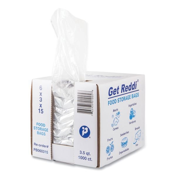 Inteplast Group Food Bags, 112 oz, 6" x 3" x 15", Clear, 1,000/Carton (IBSPB060315)