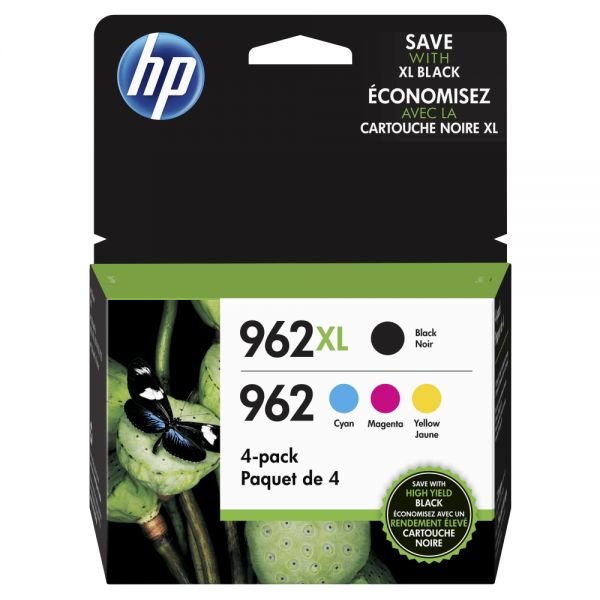 HP 962XL Black/962 Cyan; Magenta; Yellow High-Yield Ink Cartridges, Pack Of 4, 3JB34AN (ODFN9684150)