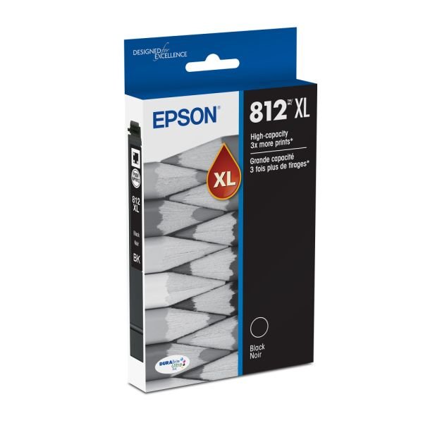 Epson 812XL DuraBrite Black High-Yield Ink Cartridge, T812XL120-S (ODFN6478614)