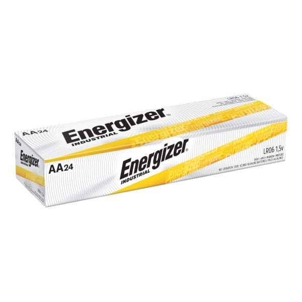 Energizer Industrial AA Alkaline Batteries, Pack Of 24 (EVEEN91)