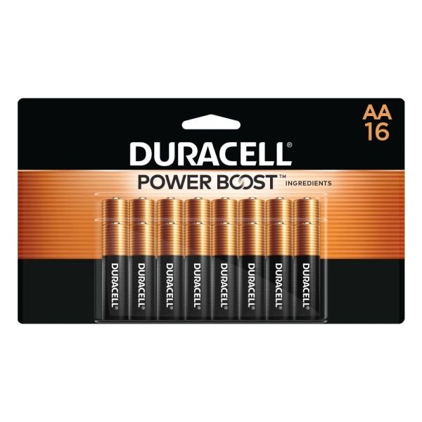 Duracell Coppertop AA Alkaline Batteries, Pack Of 16 (DURMN1500B16Z)