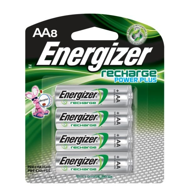 Energizer Rechargeable NiMH AA Batteries, Pack Of 8 (EVENH15BP8)
