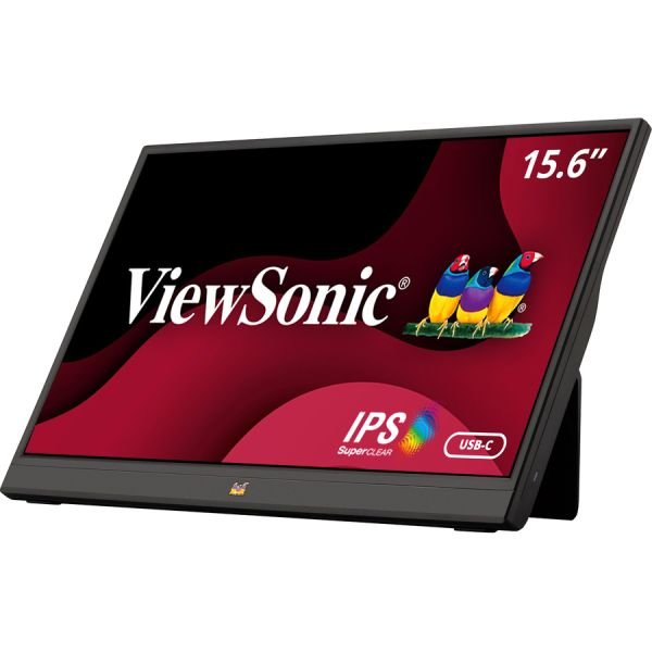ViewSonic VA1655 15.6 Inch 1080p Portable IPS Monitor with Mobile Ergonomics, USB C, Mini HDMI and a Protective Case for Home and Office (SYNX6447546)