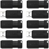 32GB PinStripe USB Flash Drive - Business 10pk - Black (VER70062)