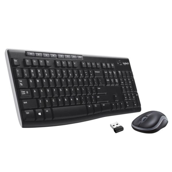 Logitech MK270 Wireless Straight Full-Size Keyboard & Mouse, Black (LOG920004536)