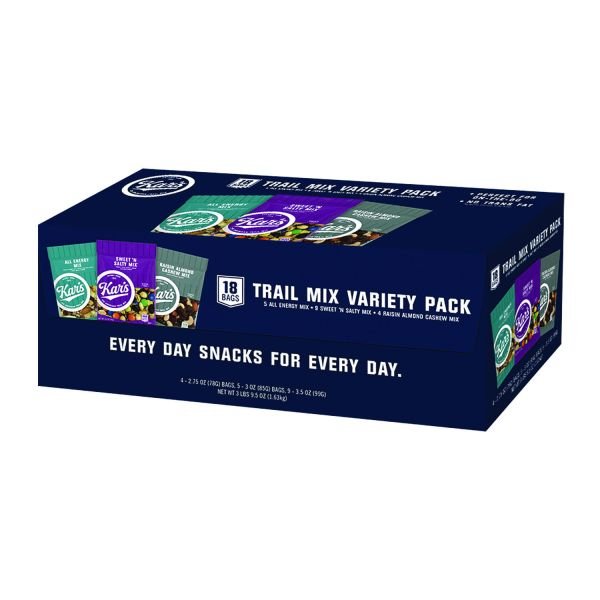 Kar's Trail Mix Variety Pack, Assorted Flavors, 18 Bags/Carton (KSAKAR08825)