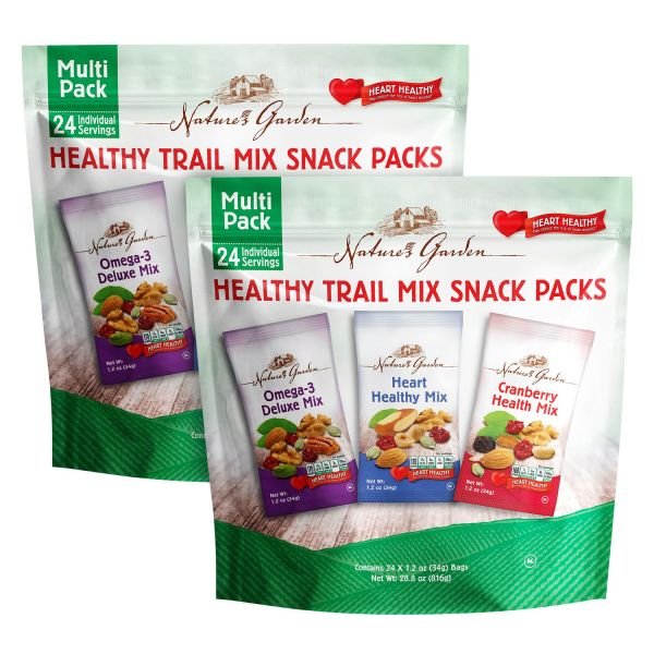 Nature's Garden Healthy Trail Mix Snack Packs, Assorted Flavors, 1.2 oz Pouch, 24/Bag, 2 Bags/Carton (GRR60004092)