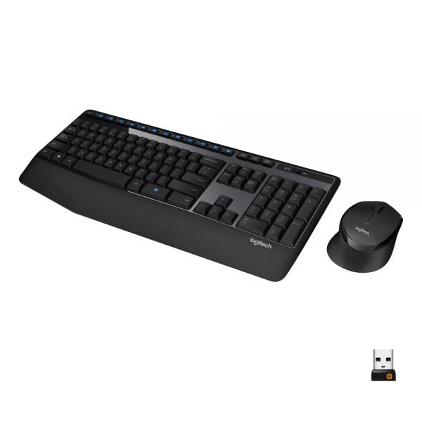 Logitech MK345 Wireless Straight Full Size Keyboard & Right-Handed Optical Mouse, Black (ODFN531638)