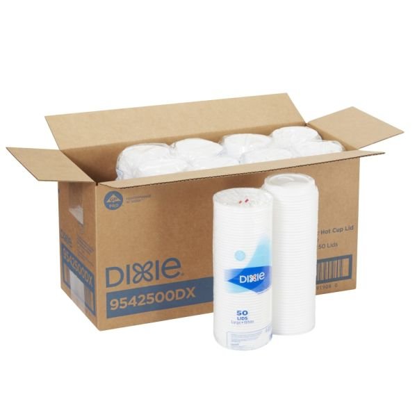 Dixie Dome Lid, Fits 10 oz to 16 oz PerfecTouch Hot Cups/12 oz to 20 oz WiseSize Hot Cups, Plastic, White, 500/Carton (DXE9542500DXCT)