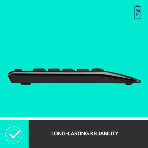 Logitech MK345 Wireless Straight Full Size Keyboard & Right-Handed Optical Mouse, Black (ODFN531638) - Image 11