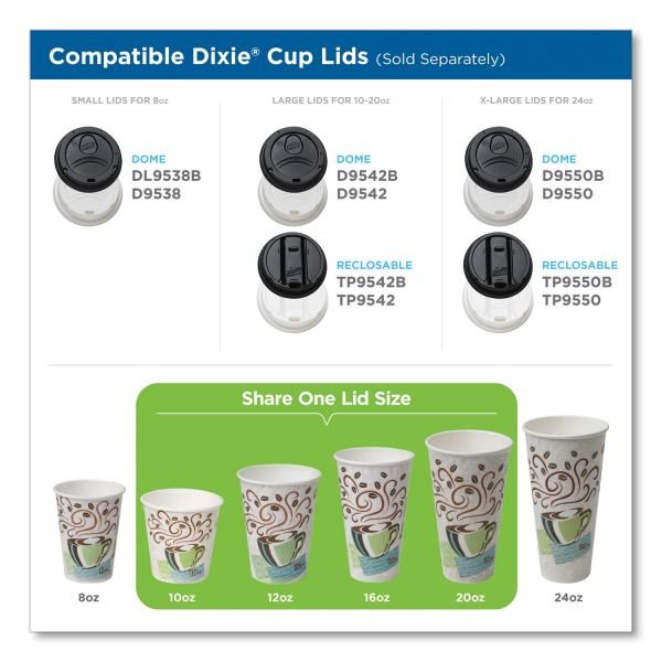 Dixie PerfecTouch 12 Oz Insulated Paper Hot Coffee Cups by GP Pro - 50 / Pack (DXE5342CDPK) - Image 2