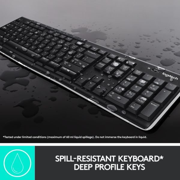 Logitech MK270 Wireless Straight Full-Size Keyboard & Mouse, Black (LOG920004536) - Image 14