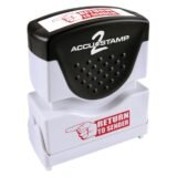 ACCU-STAMP2 Message Stamp with Shutter, 1-Color, RETURN TO SENDER, 1-5/8" x 1/2" Impression, Pre-Ink, Red Ink (COS035631)
