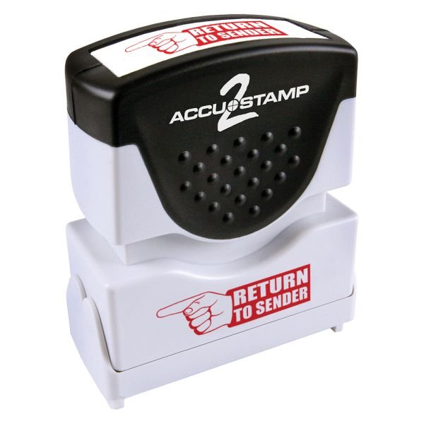 ACCU-STAMP2 Message Stamp with Shutter, 1-Color, RETURN TO SENDER, 1-5/8" x 1/2" Impression, Pre-Ink, Red Ink (COS035631)
