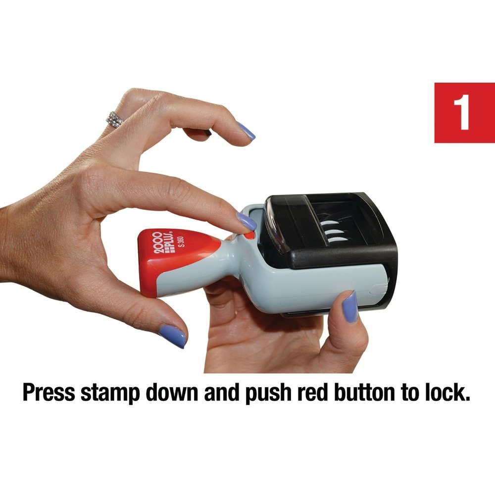 2000 PLUS Received Date Stamp Dater, Two-Color Self-Inking RECEIVED Date Stamp Dater, RECEIVED, Blue/Red Ink (COS011034) - Image 7