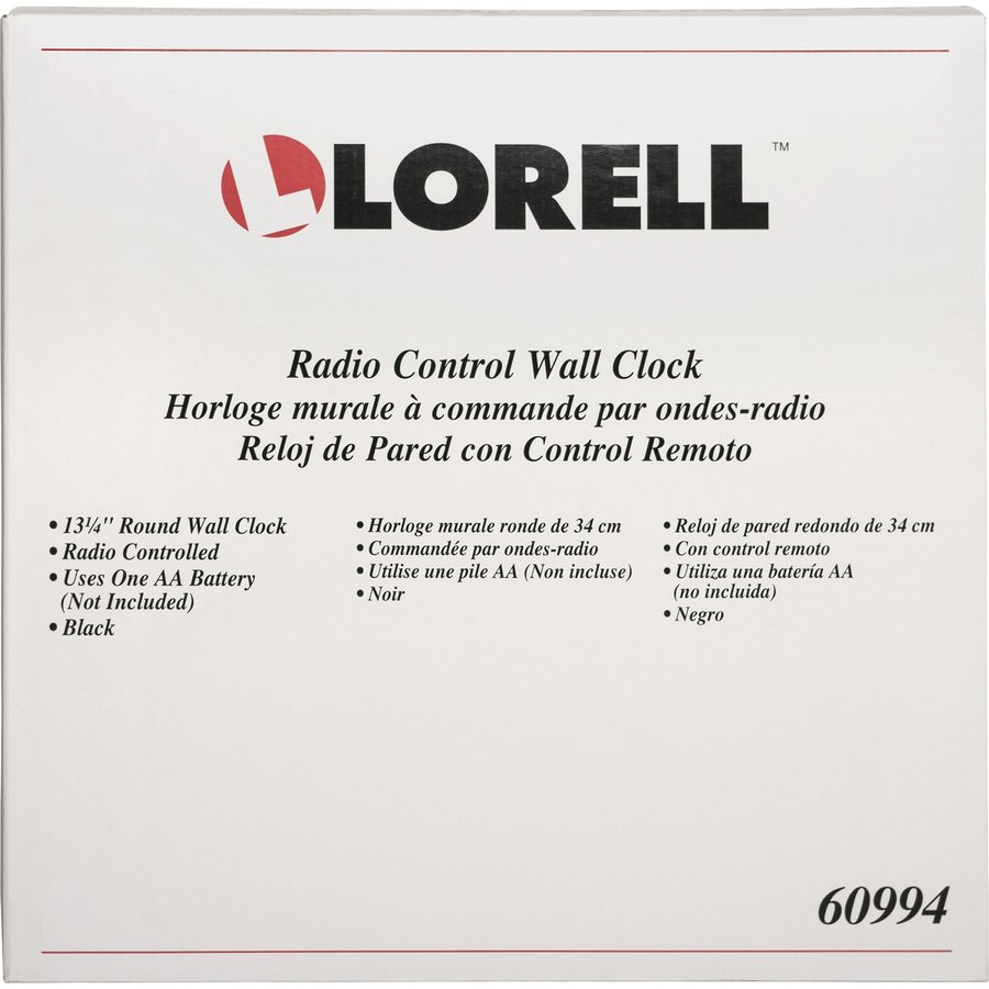 Lorell 13 1/4" Round Atomic Wood Wall Clock, Black (LLR60994) - Image 4