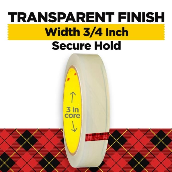 Scotch Transparent Tape, 2 Tape Rolls, 3/4 in x 2592 in, Home Office Supplies and School Supplies for College and Classrooms (MMM6002P3472) - Image 10