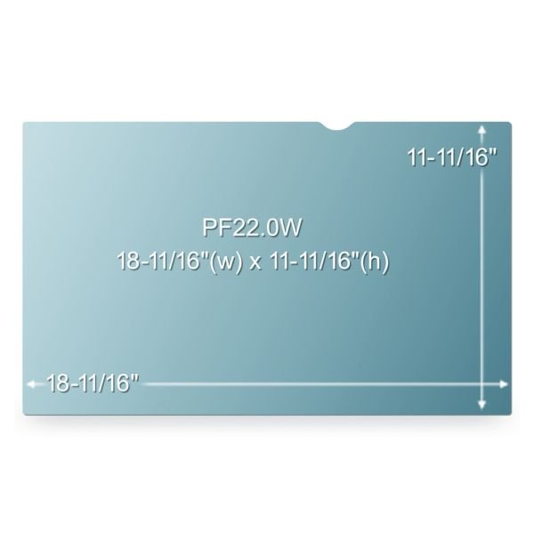 3M Privacy Filter Screen for Monitors, 22" Full Screen, 16:10 Aspect Ratio, Reduces Blue Light, Anti-Glare (MMMPF220W1B) - Image 2