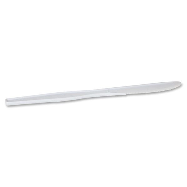 Dixie Plastic Cutlery, Heavyweight Knife, 7.5", White, 1,000/Carton (DXEKH217) - Image 2