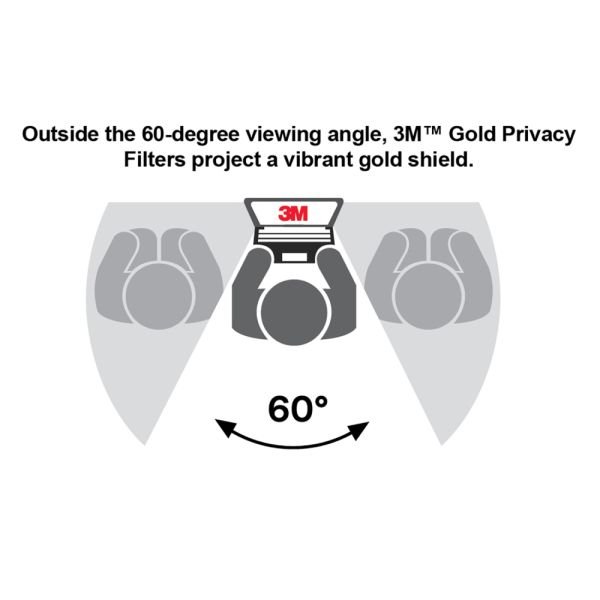 3M Gold Privacy Filter Screen for Monitors, 22" Full Screen, 16:10 Aspect Ratio, Reduces Blue Light (MMMGF220W1B) - Image 2