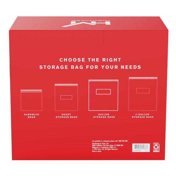 Highmark Plastic Storage Bags, Gallon Size, Clear, Pack Of 500 Bags (ODFN6673495) - Image 2