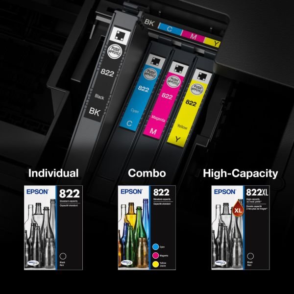 Epson 822XL/822 Black And Cyan, Magenta, Yellow High-Yield Ink Cartridges, Pack Of 4 (ODFN6487019) - Image 2