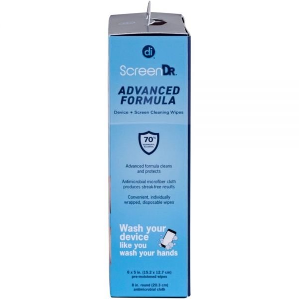 Digital Innovations ScreenDr 70% Alcohol Advanced Formula Device Cleaning Wipes And Microfiber Cloth, Box Of 120 Packets (ODFN9903154) - Image 2