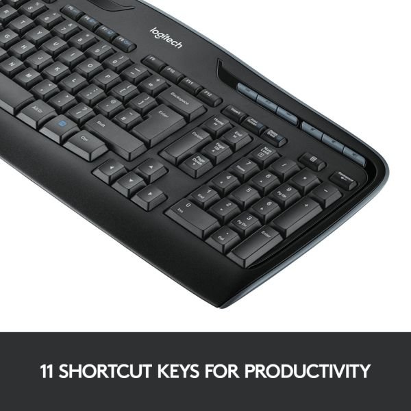 LogitechMK320 Wireless Straight Full-Size Keyboard & Ambidextrous Optical Mouse, Black (LOG920002836) - Image 2
