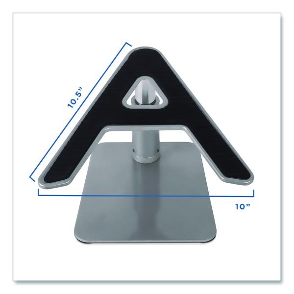 Adjustable Height Laptop Riser, 10" x 10.5" Platform, Silver/Black, Supports Up to 33 lbs (MNIMI7271) - Image 2
