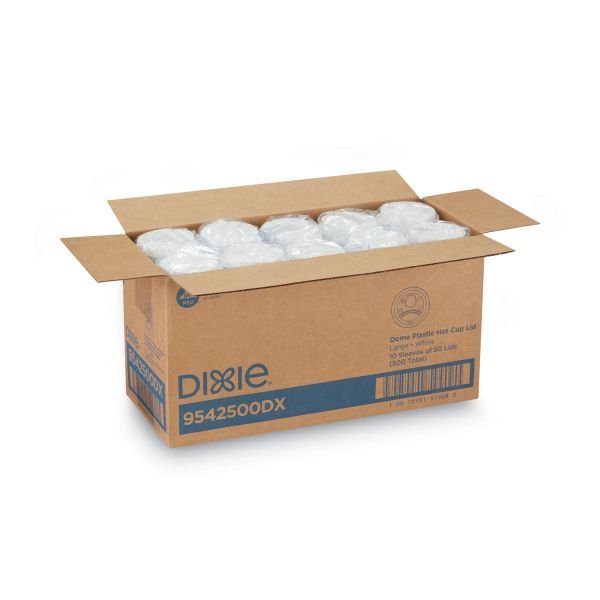 Dixie Dome Lid, Fits 10 oz to 16 oz PerfecTouch Hot Cups/12 oz to 20 oz WiseSize Hot Cups, Plastic, White, 500/Carton (DXE9542500DXCT) - Image 6