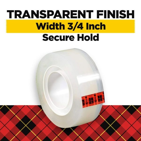 Scotch Transparent Tape, 12 Tape Rolls, 3/4 in x 1000 in, Home Office Supplies and School Supplies for College and Classrooms (MMM600K12) - Image 6