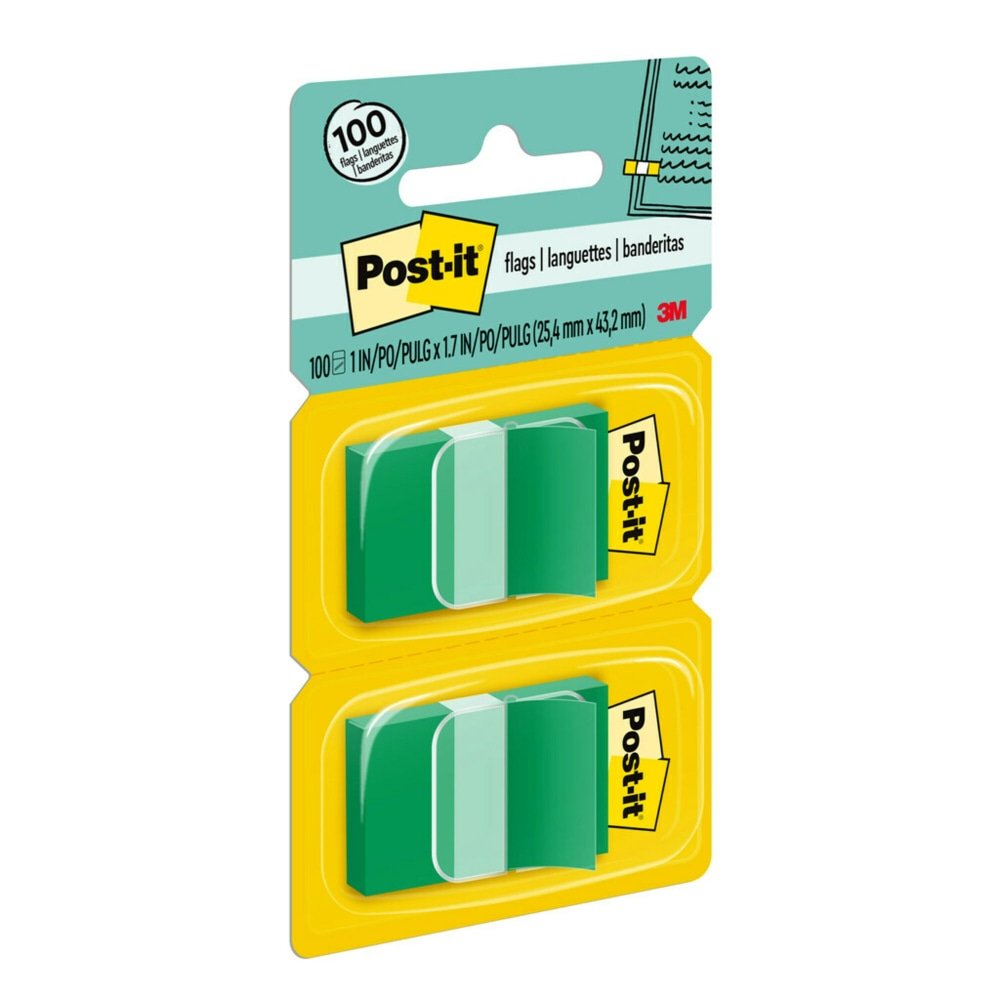 Post-it Flags, 1" x 1 -11/16", Green, 50 Flags Per Pad, Pack Of 2 Pads (MMM680GN2) - Image 4