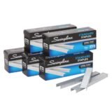 Swingline Standard Staples, 1/4" Length, 5,000 Per Box, Pack Of 5 (SWI35101)