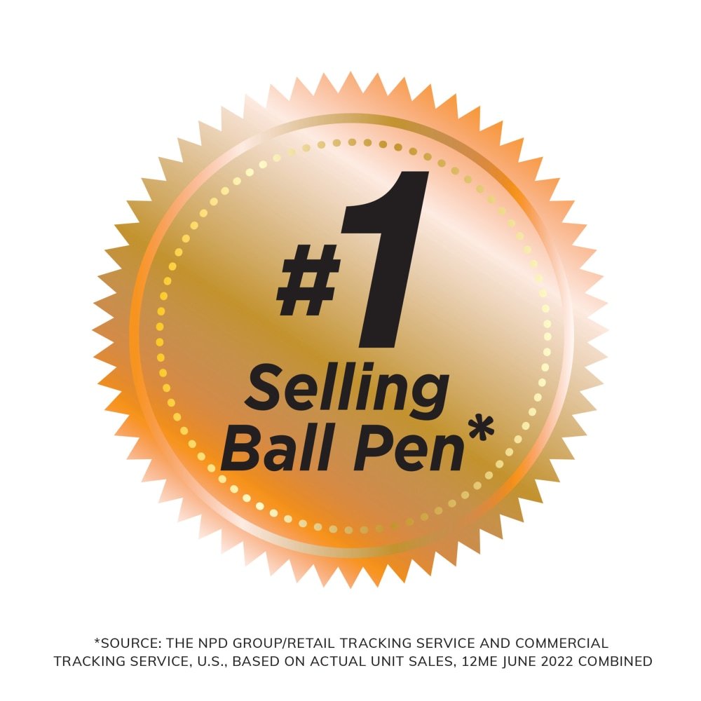 BIC Round Stic Ballpoint Pens, Medium Point, 1.0 mm, Translucent Barrel, Black Ink, Pack Of 60 Pens (BICGSM609BK) - Image 4