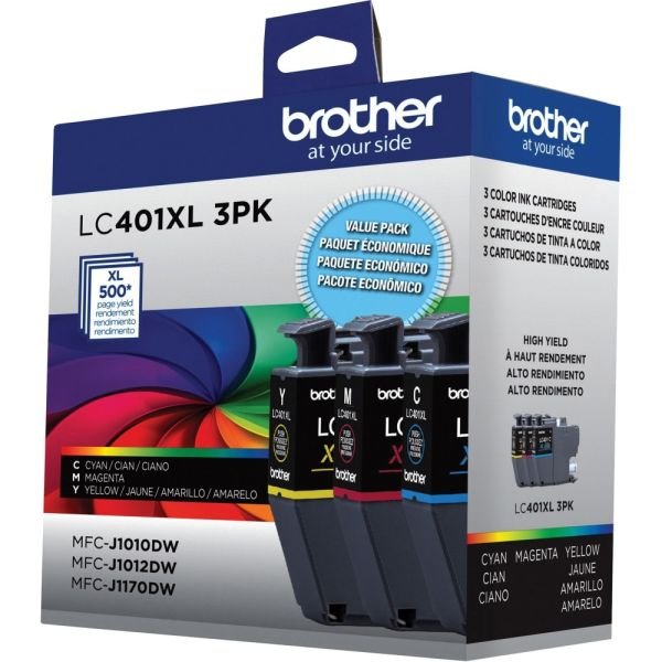 Brother LC401XL Cyan; Magenta; Yellow High-Yield Ink Cartridges, Pack Of 3, LC401XL3PKS (ODFN5316114) - Image 2