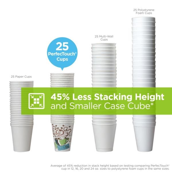 Dixie PerfecTouch Hot Cups And Lids, 12 Oz, Multicolor, Pack Of 50 Cups And Lids (DXE5342COMBO600) - Image 3