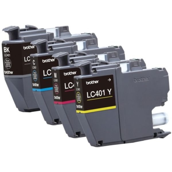 Brother LC401 Genuine Multi-Pack Ink, Black/Cyan/Magenta/Yellow, Pack Of 4 Cartridges, LC4014PKS (ODFN5609237) - Image 2