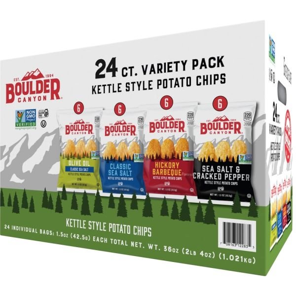 Boulder Canyon Inventure Variety Pack - Non-GMO, Gluten-free - Bag - 1.50 oz - 24 / Carton (IVT012283)