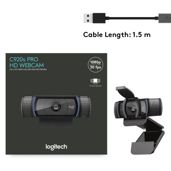 Logitech C920S Pro HD 15.0-Megapixel Webcam, 960-001257 (ODFN4904248) - Image 3