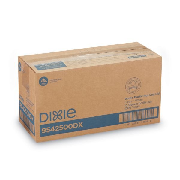 Dixie Dome Lid, Fits 10 oz to 16 oz PerfecTouch Hot Cups/12 oz to 20 oz WiseSize Hot Cups, Plastic, White, 500/Carton (DXE9542500DXCT) - Image 5