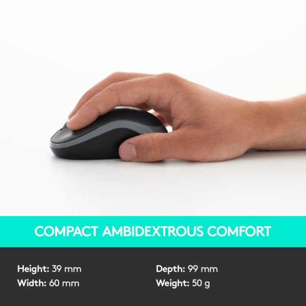 LogitechMK320 Wireless Straight Full-Size Keyboard & Ambidextrous Optical Mouse, Black (LOG920002836) - Image 3