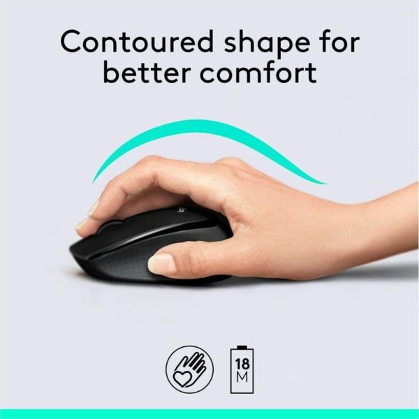 Logitech MK345 Wireless Straight Full Size Keyboard & Right-Handed Optical Mouse, Black (ODFN531638) - Image 3