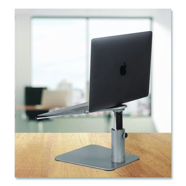 Adjustable Height Laptop Riser, 10" x 10.5" Platform, Silver/Black, Supports Up to 33 lbs (MNIMI7271) - Image 3