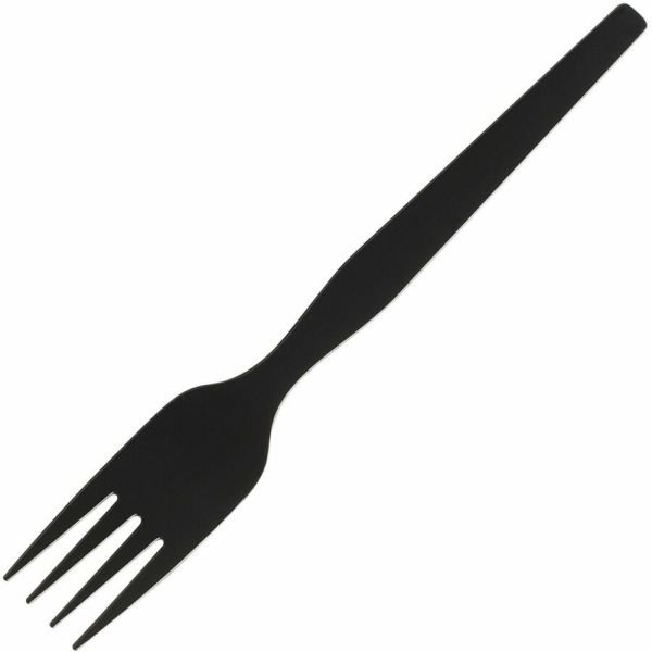 Dixie SmartStock Plastic Cutlery Refill, Series-O, Mediumweight Fork, Black, 40/Pack, 24 Packs/Carton (DXESSF51) - Image 3