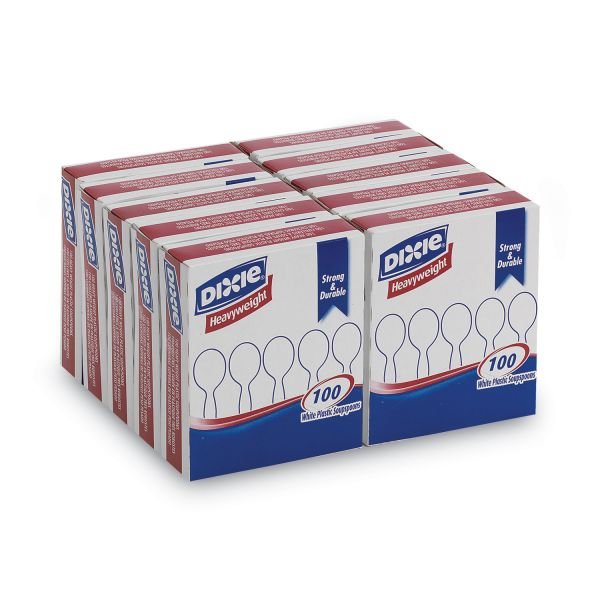 Dixie Heavyweight Dispoable Soup Spoons Grab-N-Go by GP Pro - Soup Spoon - 1000 x Soup Spoon - White - 100/Box - 10 / Carton (DXESH207CT) - Image 3