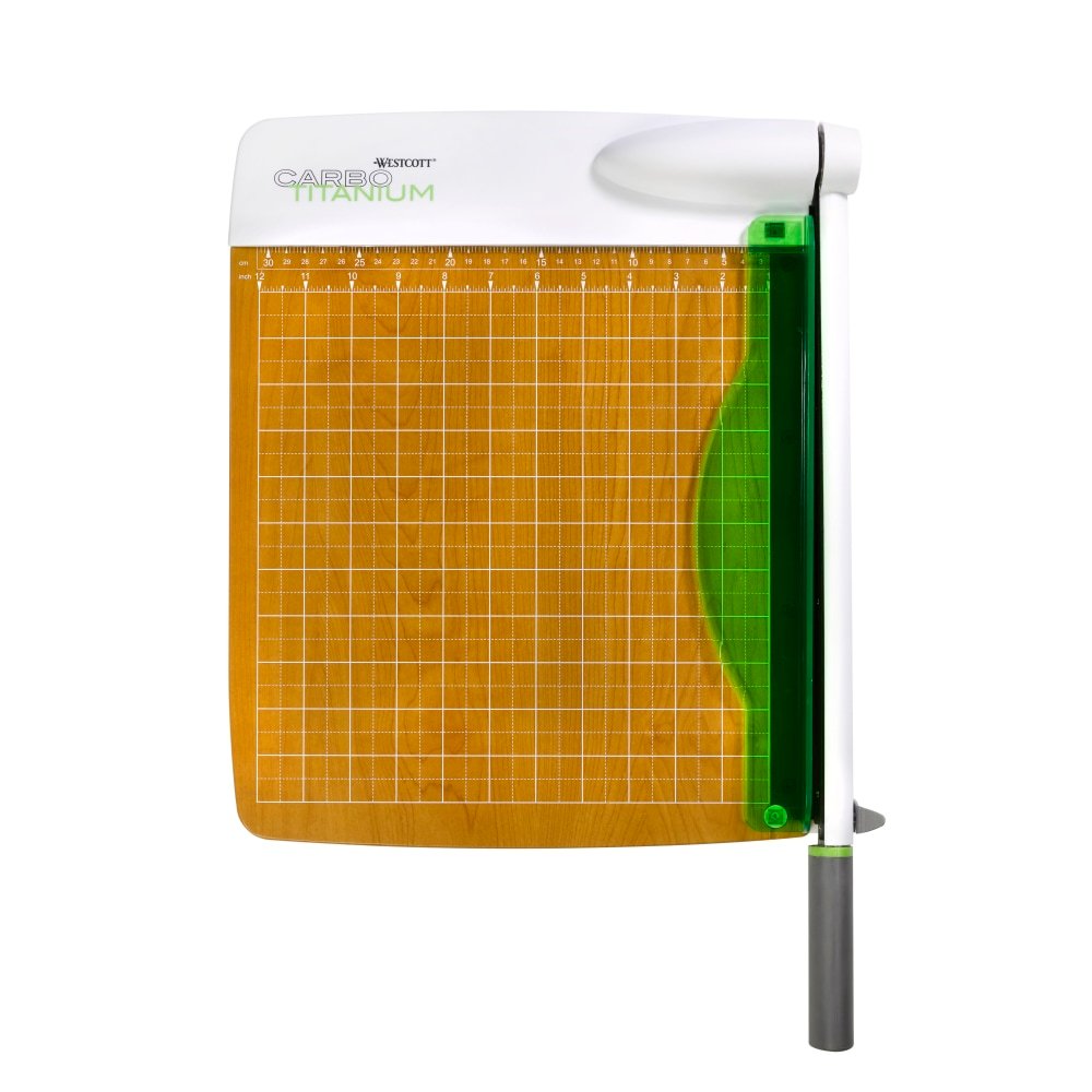 Westcott CarboTitanium Guillotine Heavy-Duty Trimmer, 12", White/Green (ACM16717) - Image 6